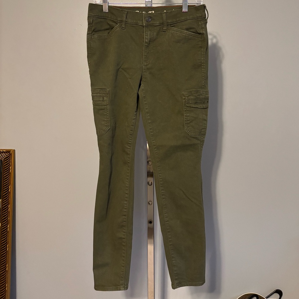 Eddie Bauer Slightly Curvy High Rise Skinny Jeans Womens Size‎ 8 Green Cargo